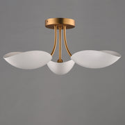 Maxim 10823WTNAB Maris 3 Light Semi Flush | White/Natural Aged Brass