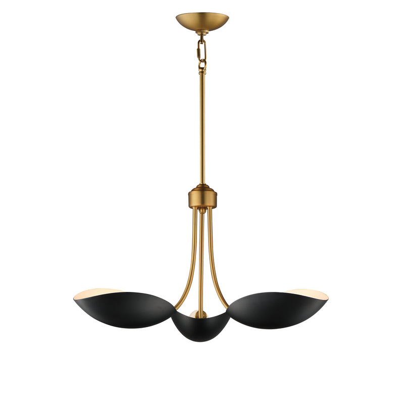 Maxim 10824BKNAB Maris 3 Light Pendant | Black / Natural Aged Brass