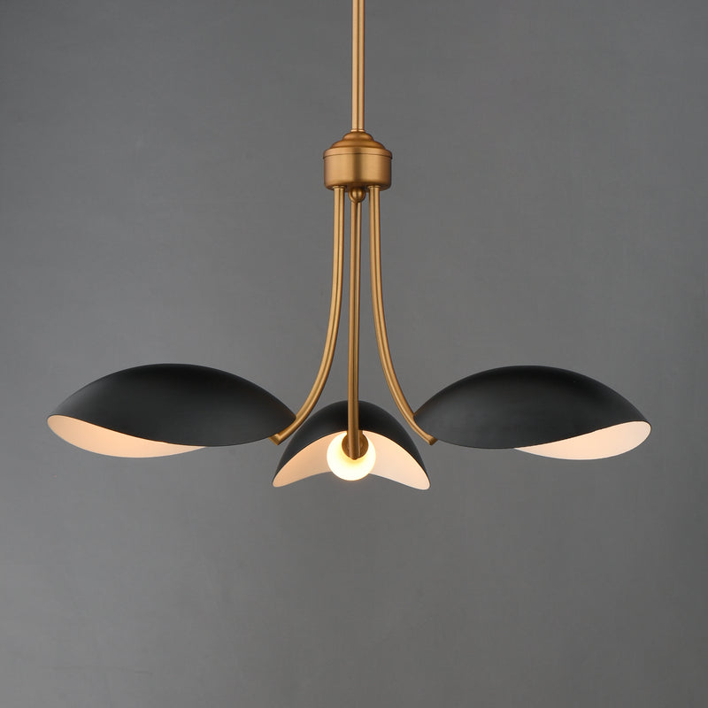Maxim 10824BKNAB Maris 3 Light Pendant | Black / Natural Aged Brass