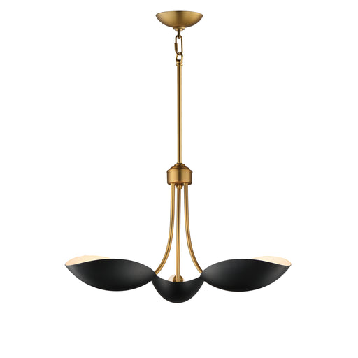 Maxim 10824BKNAB Maris 3 Light Pendant | Black / Natural Aged Brass