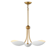 Maxim 10824WTNAB Maris 3 Light Pendant | White/Natural Aged Brass