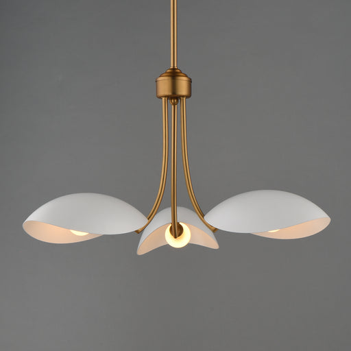 Maxim 10824WTNAB Maris 3 Light Pendant | White/Natural Aged Brass