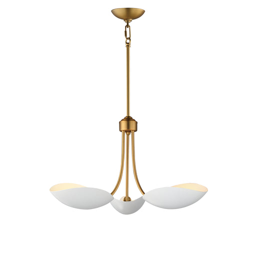 Maxim 10824WTNAB Maris 3 Light Pendant | White/Natural Aged Brass