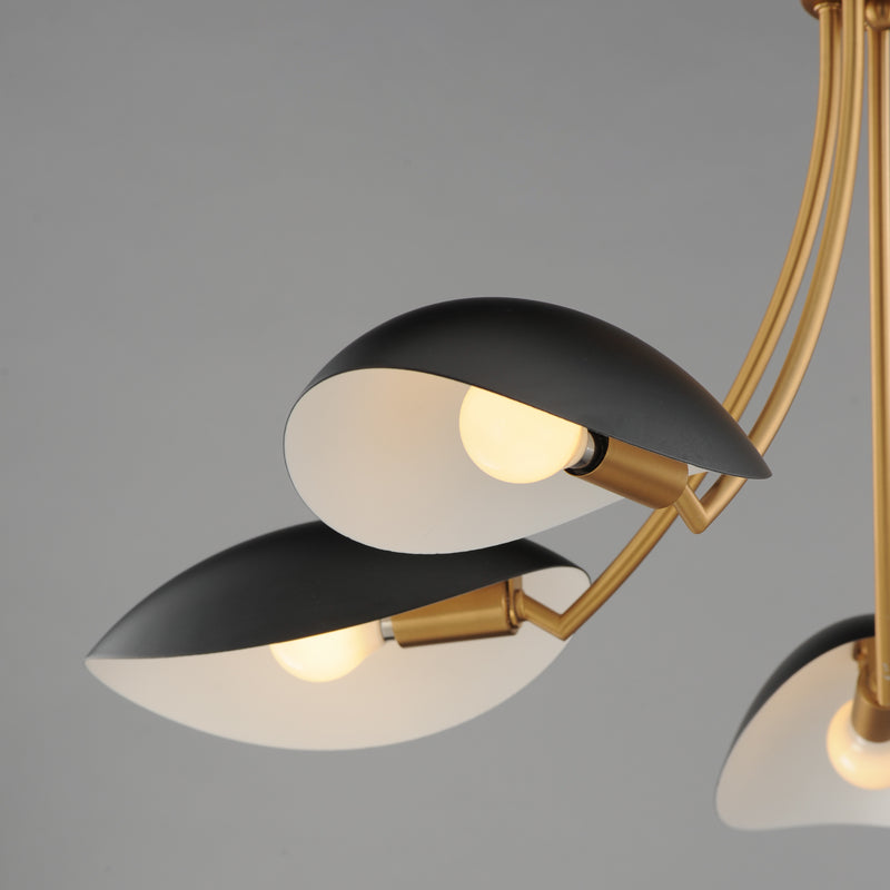 Maxim 10825BKNAB Maris 5 Light Chandelier | Black / Natural Aged Brass