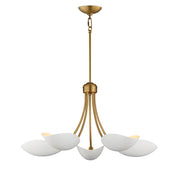Maxim 10825WTNAB Maris 5 Light Chandelier | White/Natural Aged Brass