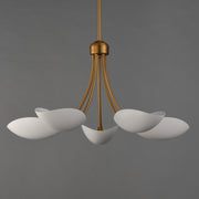 Maxim 10825WTNAB Maris 5 Light Chandelier | White/Natural Aged Brass