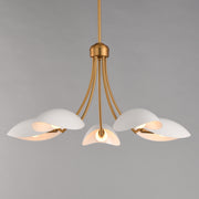 Maxim 10825WTNAB Maris 5 Light Chandelier | White/Natural Aged Brass