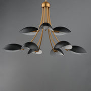 Maxim 10829BKNAB Maris 9 Light Chandelier | Black / Natural Aged Brass
