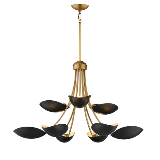 Maxim 10829BKNAB Maris 9 Light Chandelier | Black / Natural Aged Brass