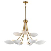 Maxim 10829WTNAB Maris 9 Light Chandelier | White/Natural Aged Brass