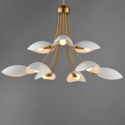 Maxim 10829WTNAB Maris 9 Light Chandelier | White/Natural Aged Brass