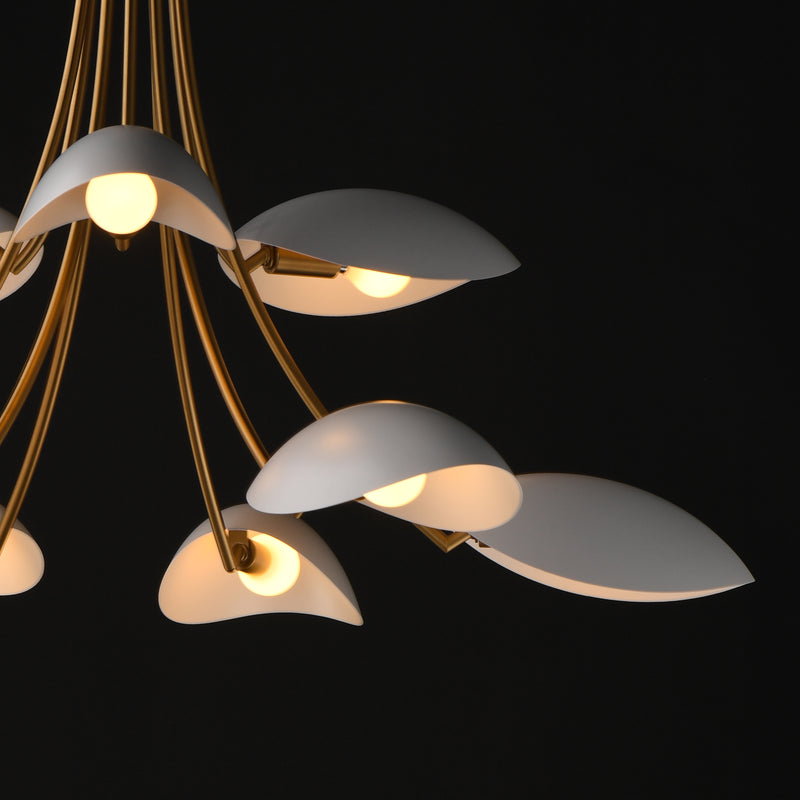 Maxim 10829WTNAB Maris 9 Light Chandelier | White/Natural Aged Brass
