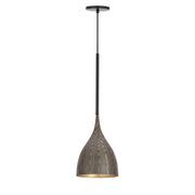 Maxim 10911BKGLD Fleur 1 Light Mini Pendant | Black / Gold