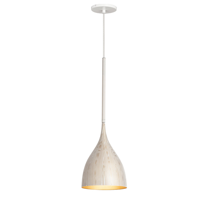 Maxim 10911WTGLD Fleur 1 Light Mini Pendant | White/Gold