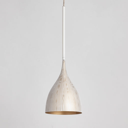 Maxim 10911WTGLD Fleur 1 Light Mini Pendant | White/Gold