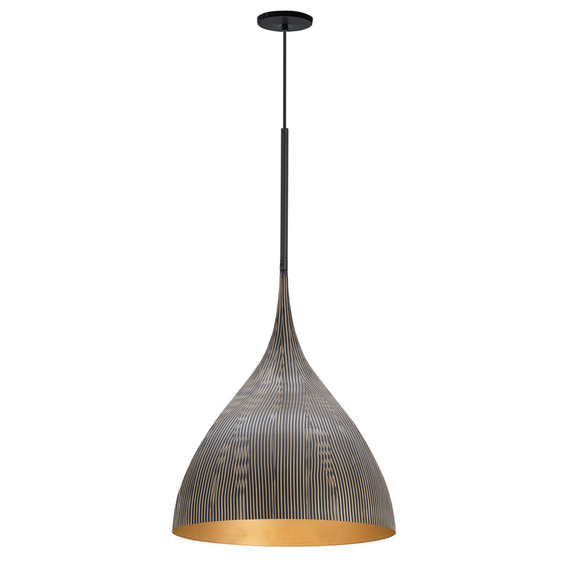 Maxim 10913BKGLD Fleur 1 Light Pendant | Black / Gold
