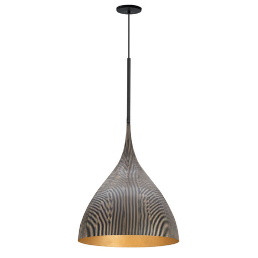 Maxim 10913BKGLD Fleur 1 Light Pendant | Black / Gold