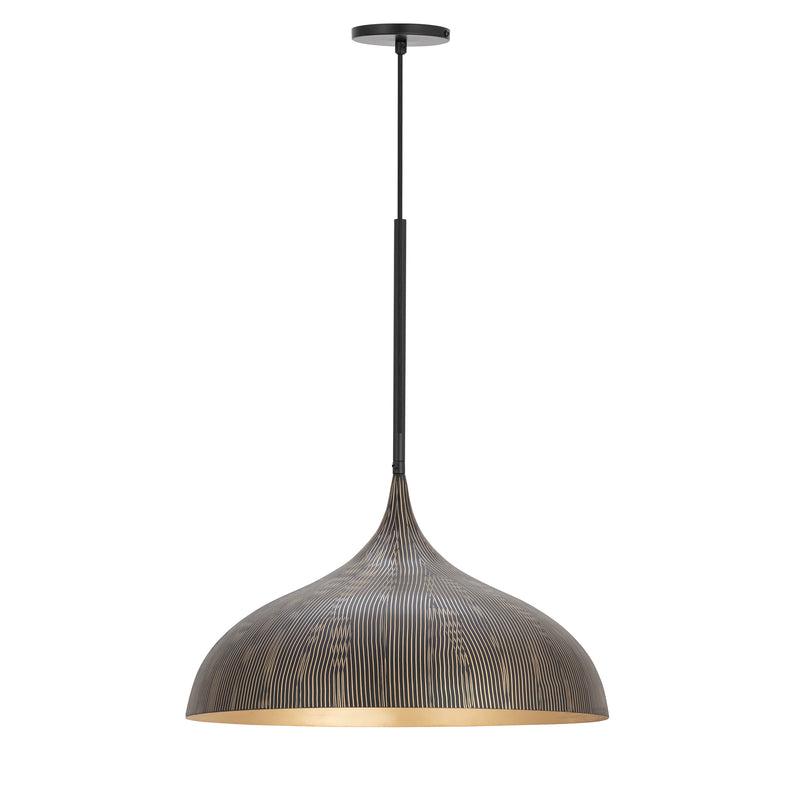 Maxim 10914BKGLD Fleur Large 1 Light Pendant | Black / Gold