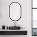 Orelis Matte Black Mirror | Modern Oval Engineered Polymer Frame Bathroom Vanity Mirror Mounted Vertical or Horizontal (20 in. W x 32 in. H x 1 in. D)