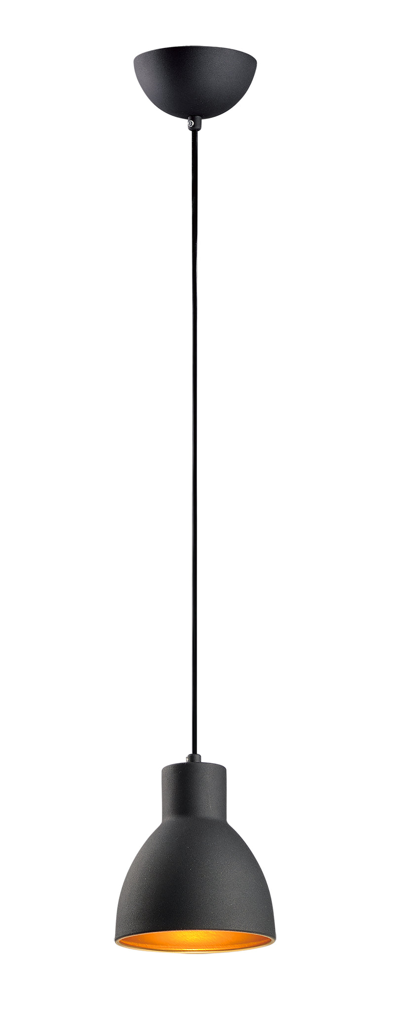 Maxim 11020BKGLD Cora 7" Mini Pendant | Black / Gold