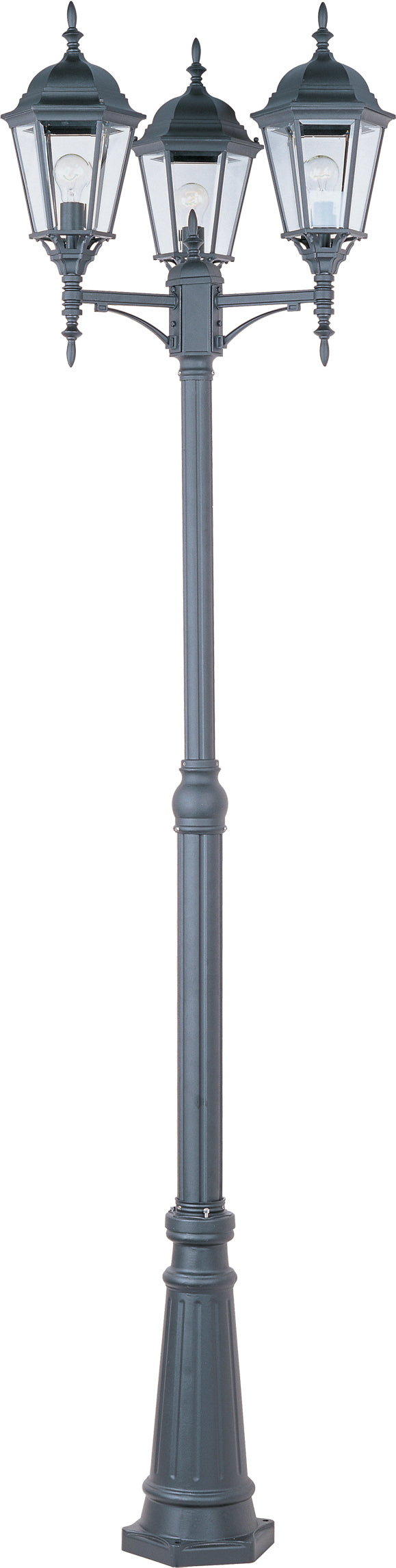 Maxim 1105BK 3 Light Outdoor Pole/Post Lantern | Black