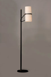 Maxim 11104OFBZAB Oscar 2 Light Floor Lamp | Bronze / Antique Brass
