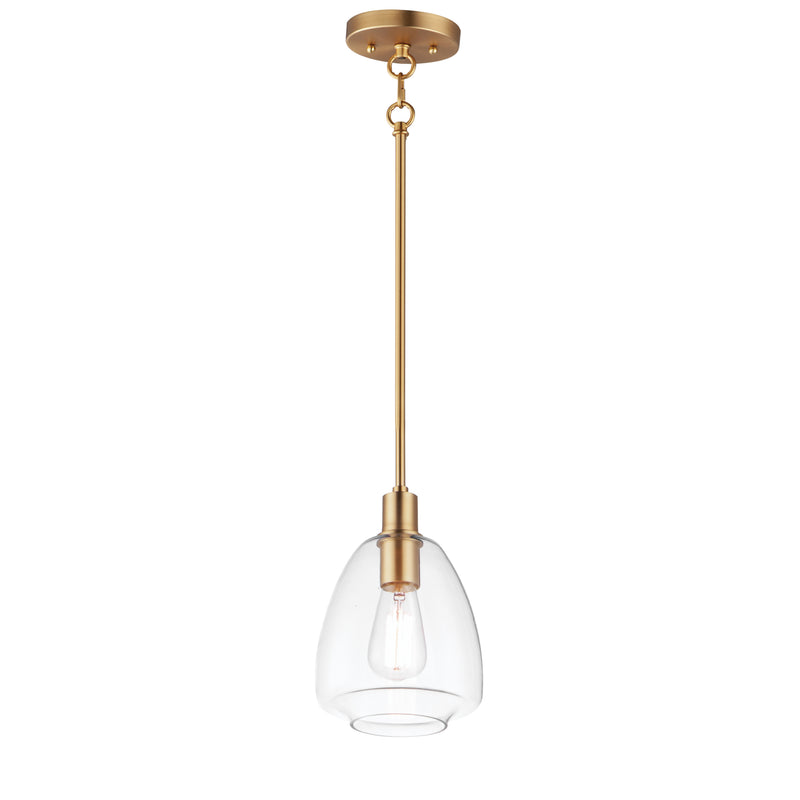 Maxim 11112CLSBR Babylon 1 Light Pendant | Satin Brass