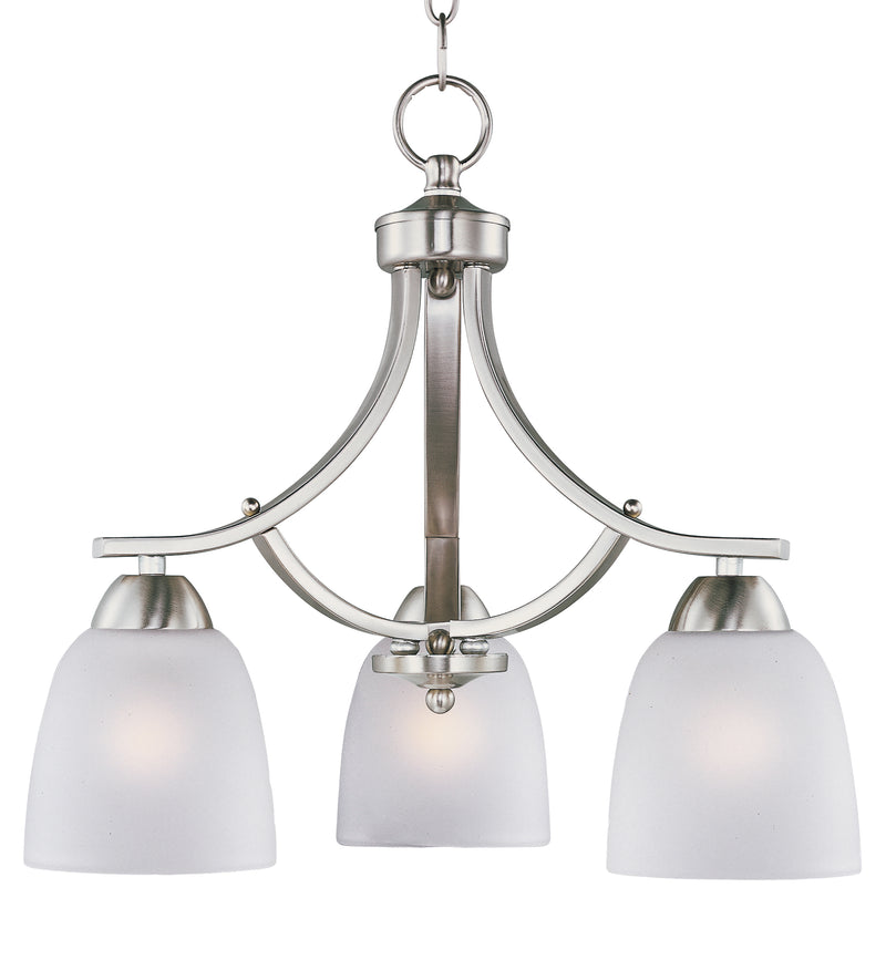 Maxim 11223FTSN Axis 3 Light Chandelier | Satin Nickel
