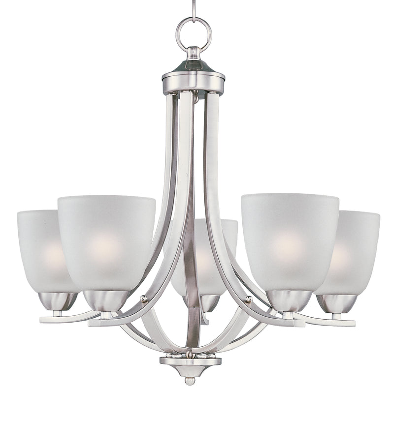 Maxim 11225FTSN Axis 5 Light Chandelier | Satin Nickel