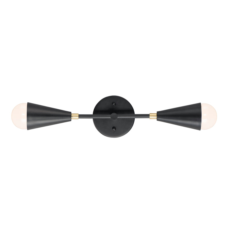 Maxim 11262BKSBR/BUL Lovell 2 Light Wall Sconce with LED Bulbs | Black / Satin Brass