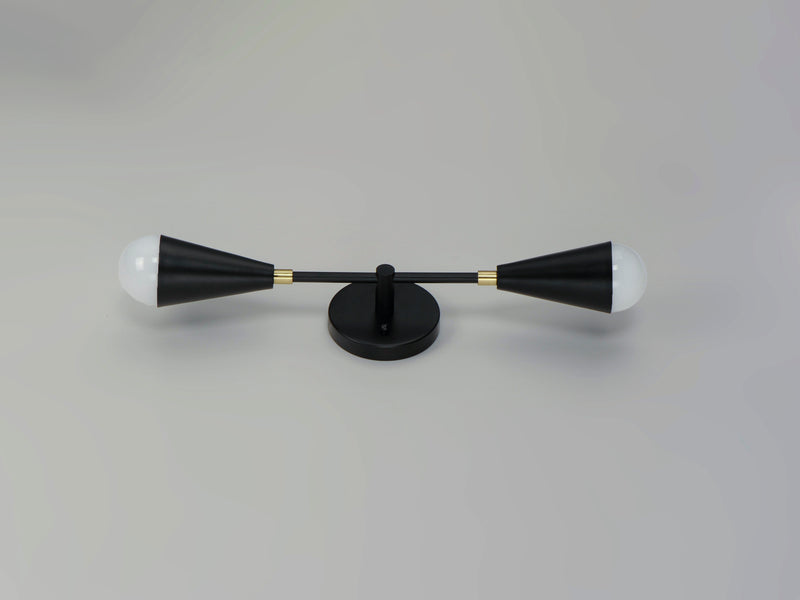 Maxim 11262BKSBR Lovell 2 Light Wall Sconce | Black / Satin Brass