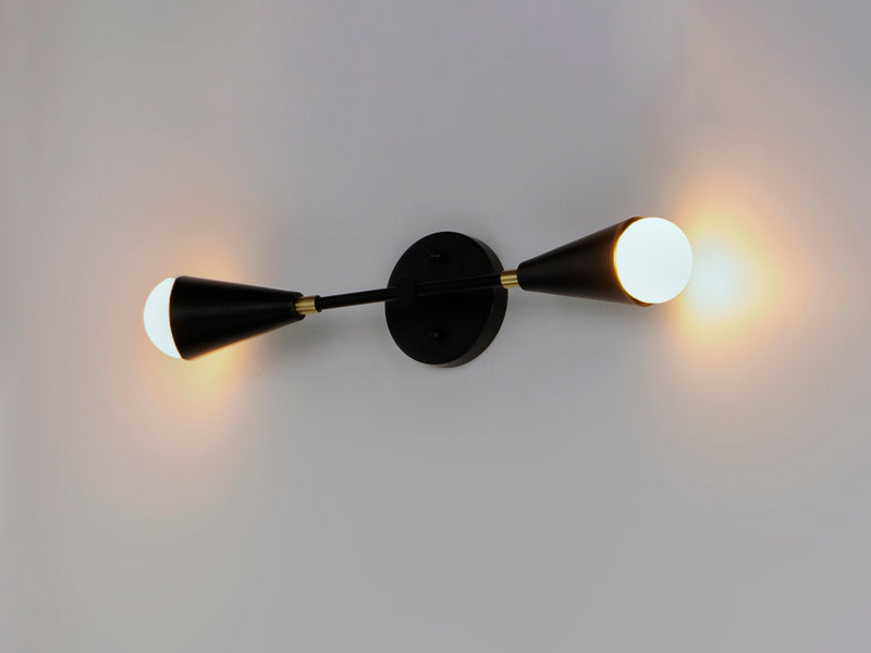 Maxim 11262BKSBR Lovell 2 Light Wall Sconce | Black / Satin Brass