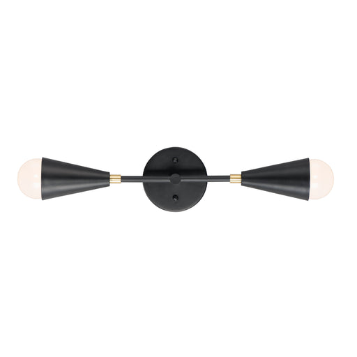 Maxim 11262BKSBR Lovell 2 Light Wall Sconce | Black / Satin Brass