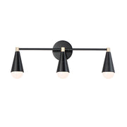 Maxim 11263BKSBR Lovell 3 Light Bath Vanity | Black / Satin Brass