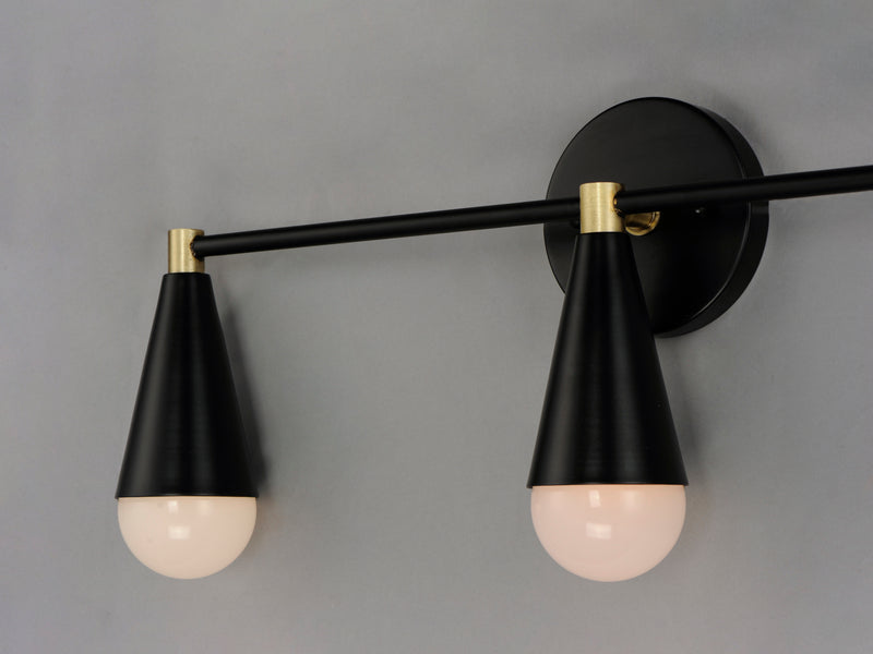 Maxim 11263BKSBR Lovell 3 Light Bath Vanity | Black / Satin Brass
