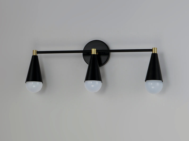 Maxim 11263BKSBR Lovell 3 Light Bath Vanity | Black / Satin Brass