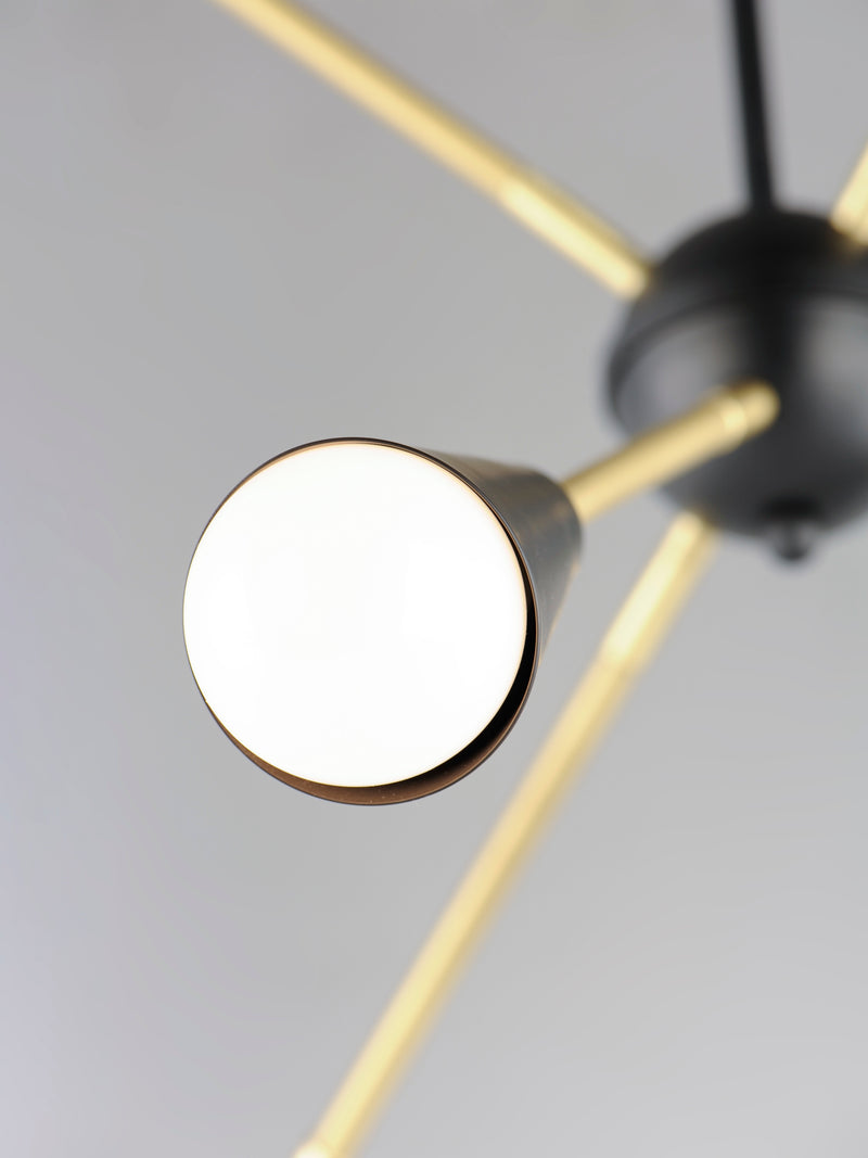 Maxim 11266BKSBR Lovell 6 Light Pendant | Black / Satin Brass