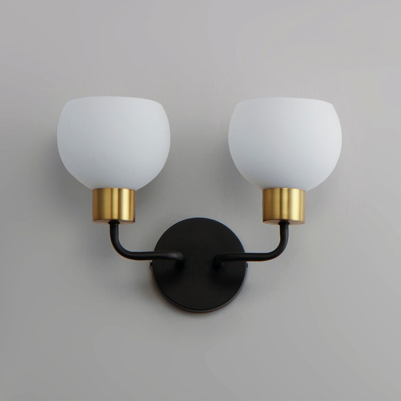 Maxim 11272SWBZSBR Coraline 2 Light Wall Sconce | Bronze / Satin Brass