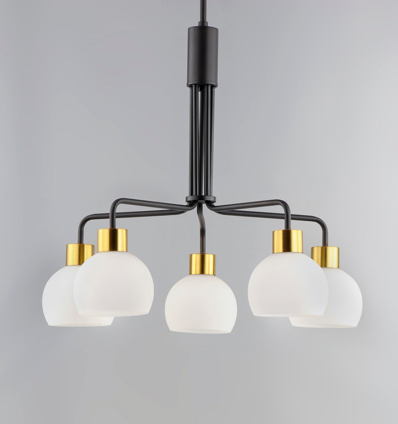 Maxim 11277SWBZSBR Coraline 5 Light Chandelier | Bronze / Satin Brass