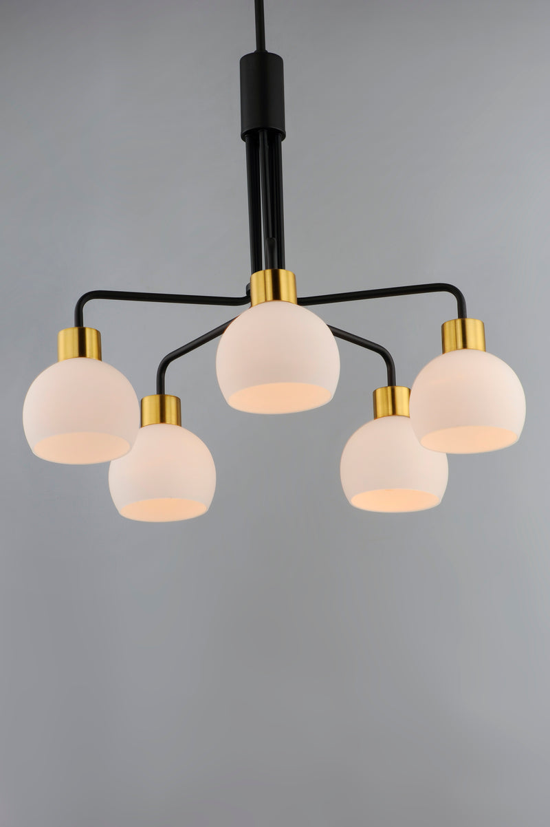 Maxim 11277SWBZSBR Coraline 5 Light Chandelier | Bronze / Satin Brass