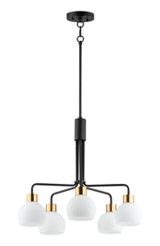 Maxim 11277SWBZSBR Coraline 5 Light Chandelier | Bronze / Satin Brass