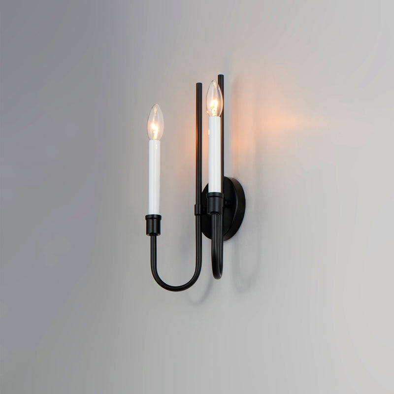 Maxim 11282BK Tux 2 Light Wall Sconce | Black