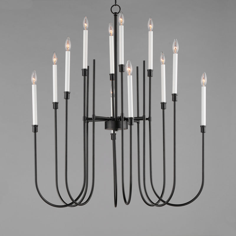 Maxim 11286BK Tux 12 Light Chandelier | Black