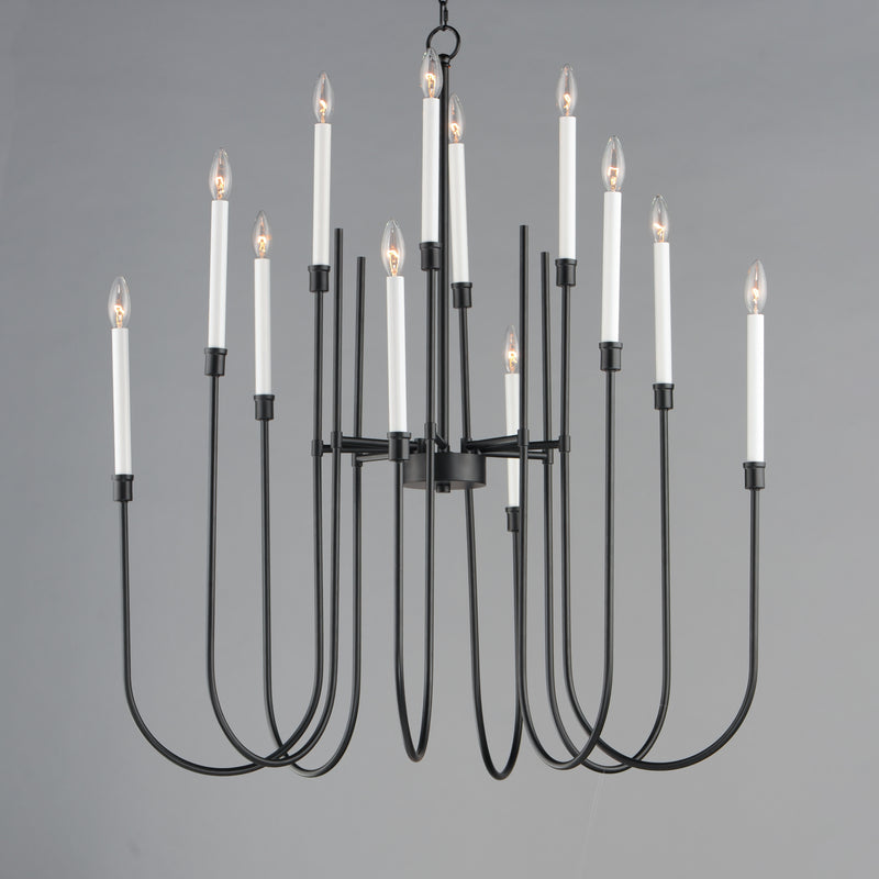 Maxim 11286BK Tux 12 Light Chandelier | Black