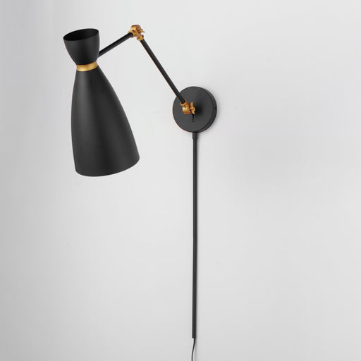 Maxim 11300BKSBR Carillon Articulating Wall Sconce | Black / Satin Brass