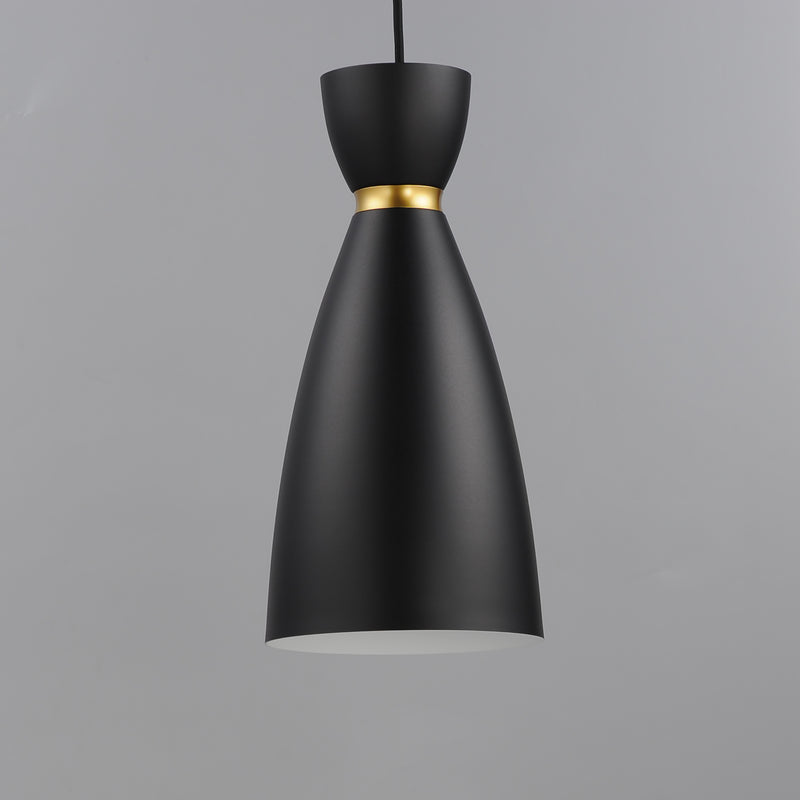 Maxim 11301BKSBR Carillon 1 Light Elongated Mini Pendant | Black / Satin Brass