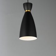 Maxim 11301BKSBR Carillon 1 Light Elongated Mini Pendant | Black / Satin Brass