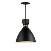 Maxim 11302BKSBR Carillon 11" Mini Pendant | Black / Satin Brass