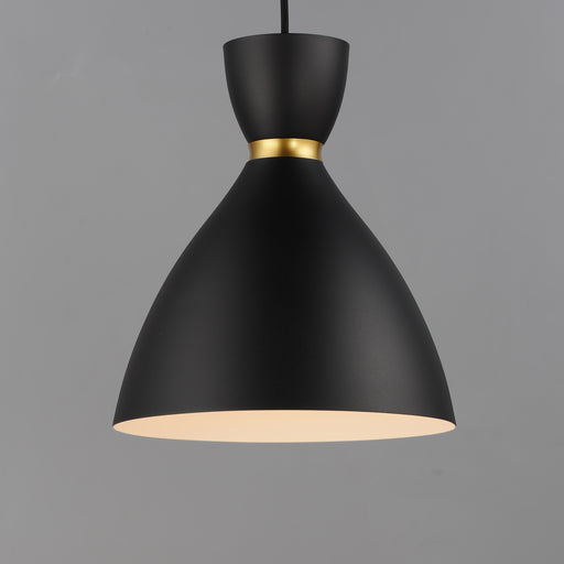 Maxim 11302BKSBR Carillon 11" Mini Pendant | Black / Satin Brass