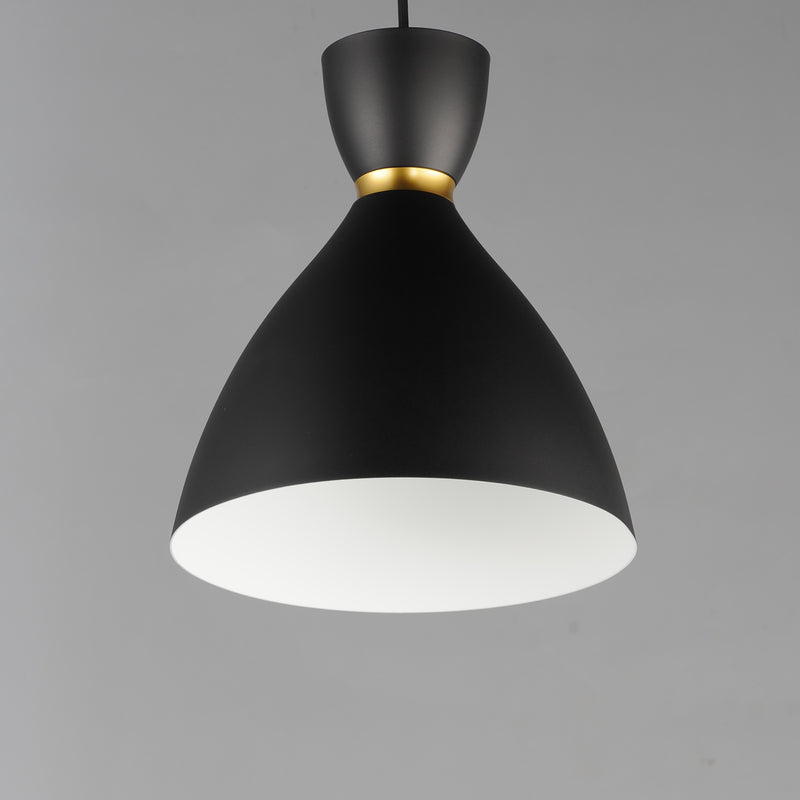 Maxim 11302BKSBR Carillon 11" Mini Pendant | Black / Satin Brass